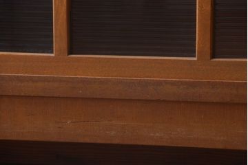 アンティーク家具　アンティーク　モールガラス入り!古い木の脚付きサイドボード(2)