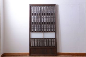 古民具・骨董　すりガラス入りアンティーク格子戸