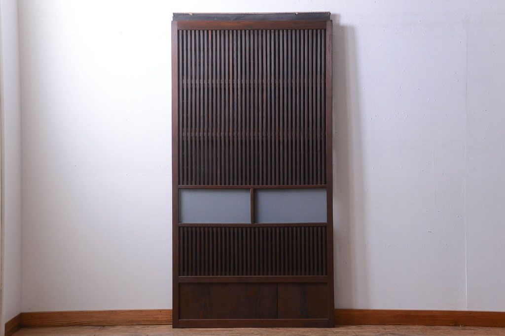 古民具・骨董　すりガラス入りアンティーク格子戸