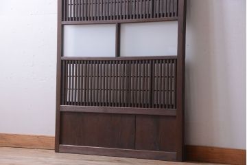 古民具・骨董　すりガラス入りアンティーク格子戸
