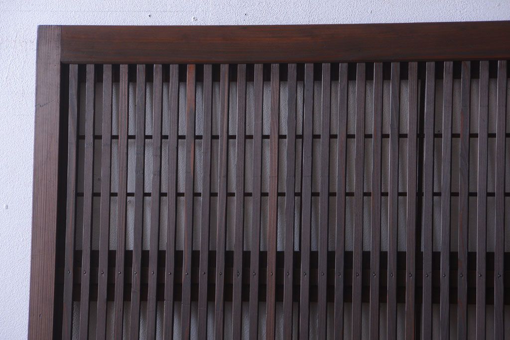 古民具・骨董　すりガラス入りアンティーク格子戸