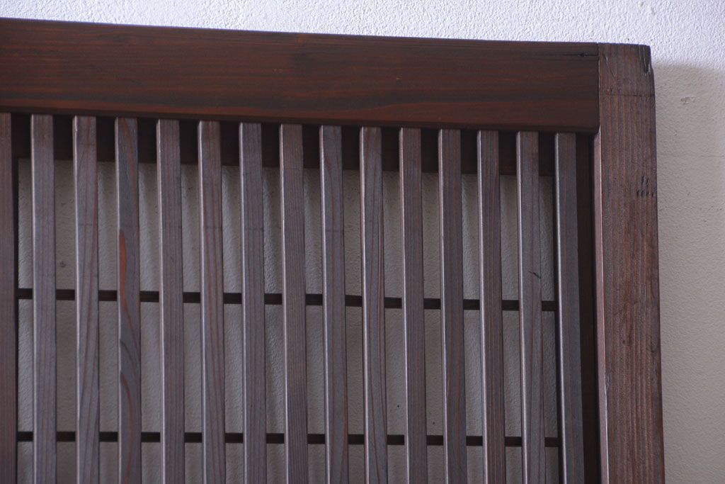 古民具・骨董　すりガラス入りアンティーク格子戸