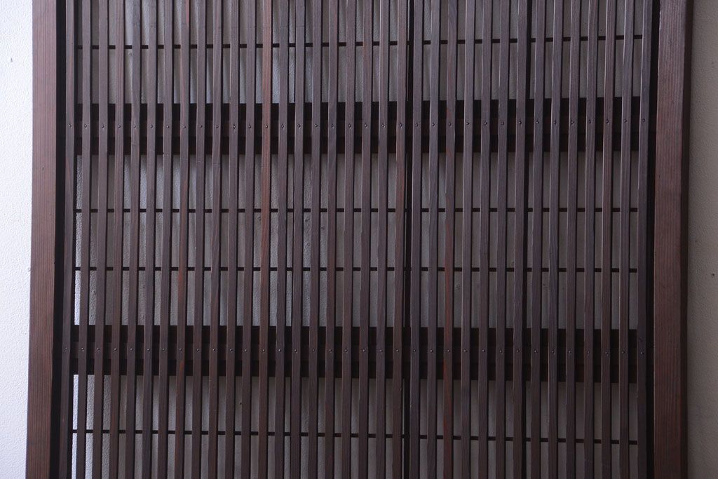 古民具・骨董　すりガラス入りアンティーク格子戸