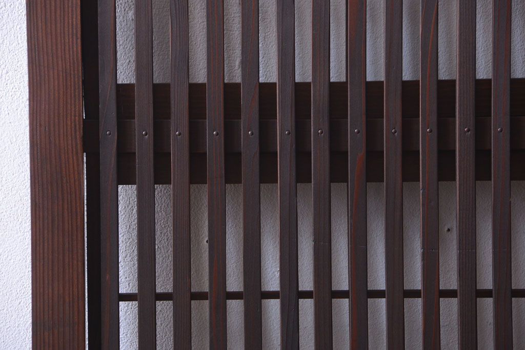 古民具・骨董　すりガラス入りアンティーク格子戸