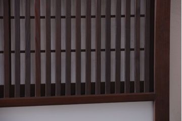 古民具・骨董　すりガラス入りアンティーク格子戸