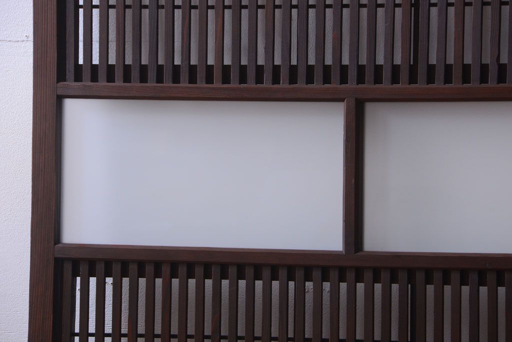 古民具・骨董　すりガラス入りアンティーク格子戸