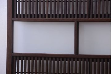 古民具・骨董　すりガラス入りアンティーク格子戸