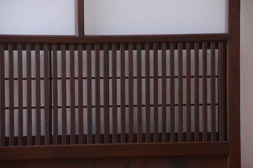 古民具・骨董　すりガラス入りアンティーク格子戸