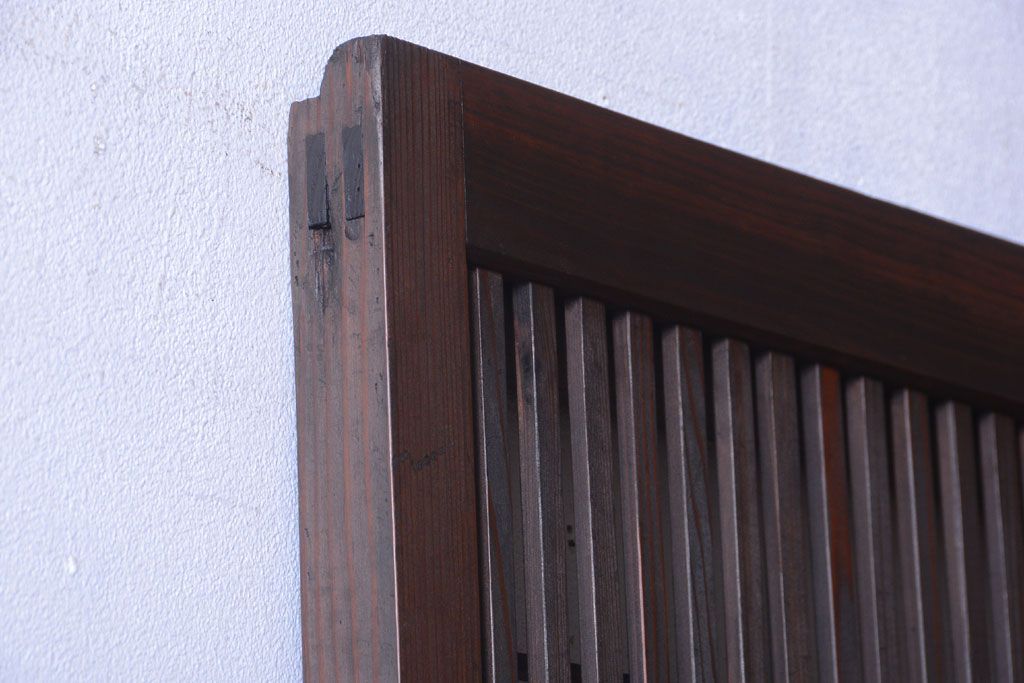 古民具・骨董　すりガラス入りアンティーク格子戸