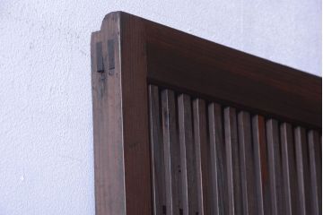 古民具・骨董　すりガラス入りアンティーク格子戸