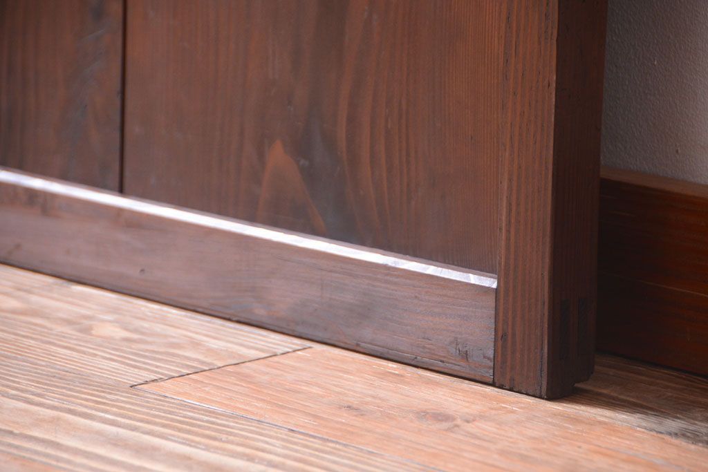 古民具・骨董　すりガラス入りアンティーク格子戸