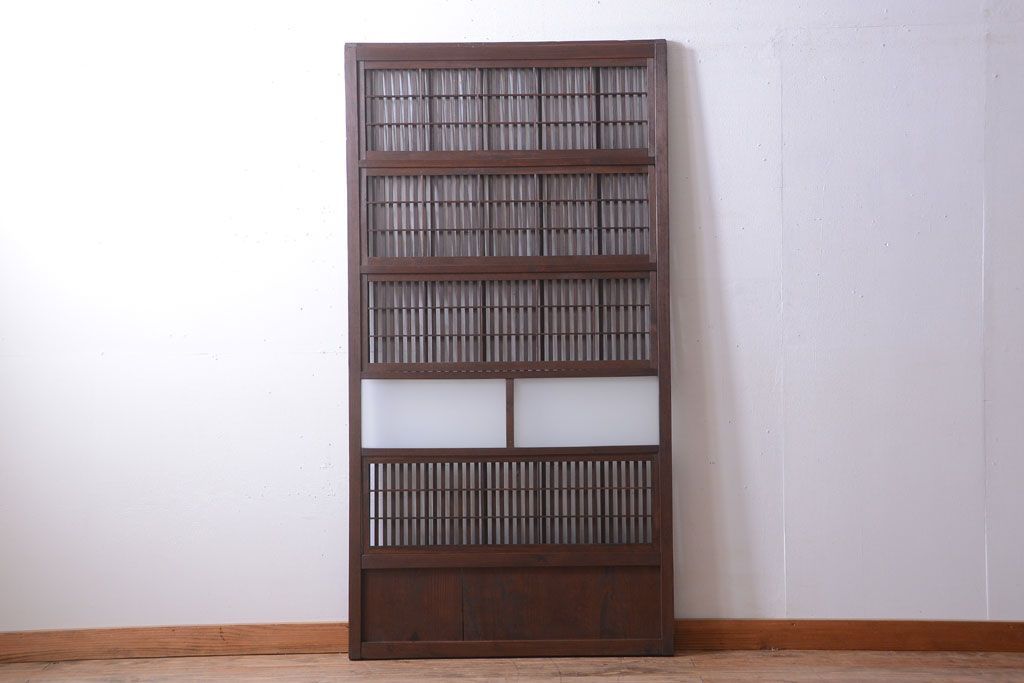 古民具・骨董　すりガラス入りアンティーク格子戸