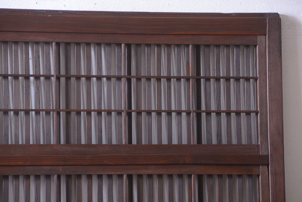 古民具・骨董　すりガラス入りアンティーク格子戸