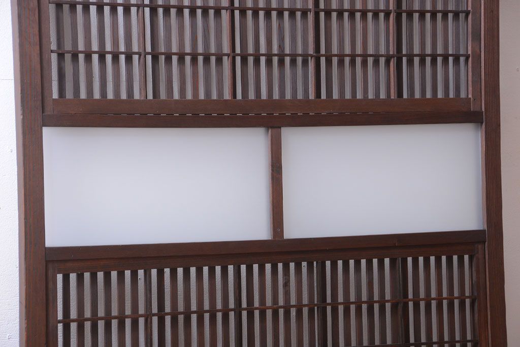 古民具・骨董　すりガラス入りアンティーク格子戸