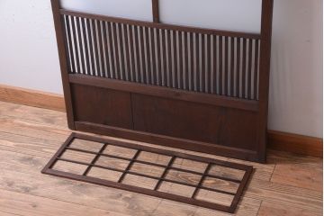 古民具・骨董　すりガラス入りアンティーク格子戸