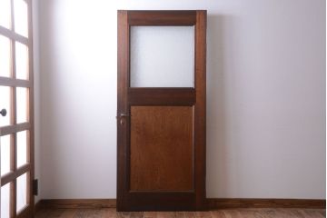 和製アンティーク　ダイヤガラス入り!レトロな木製ドア(2)