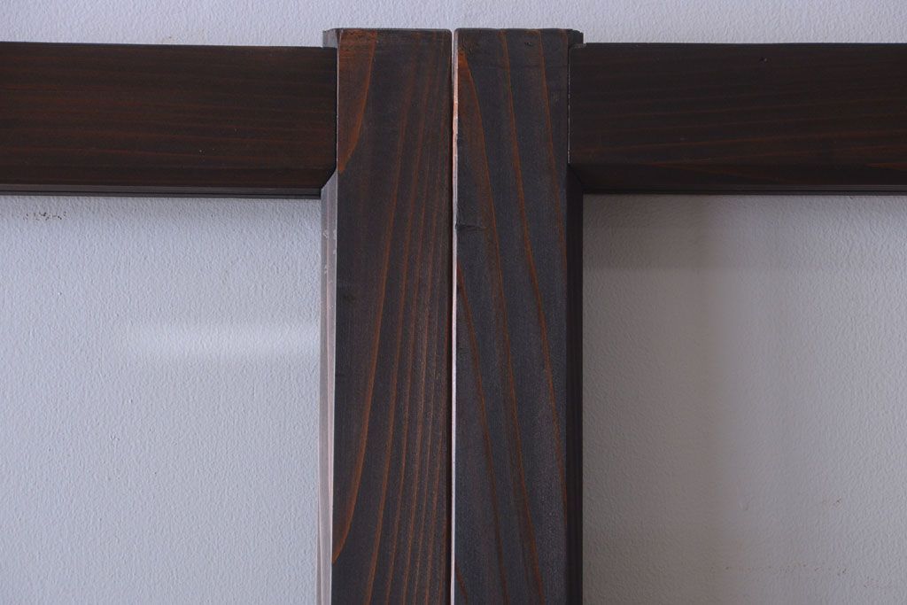 和製アンティーク　幅の狭い古いガラス戸2枚セット