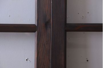 和製アンティーク　幅の狭い古いガラス戸2枚セット