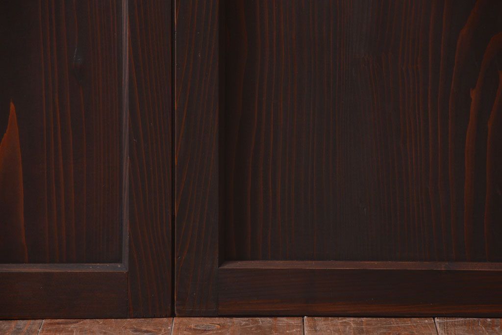 和製アンティーク　幅の狭い古いガラス戸2枚セット