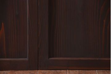 和製アンティーク　幅の狭い古いガラス戸2枚セット