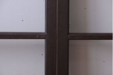 和製アンティーク　幅の狭い古いガラス戸2枚セット