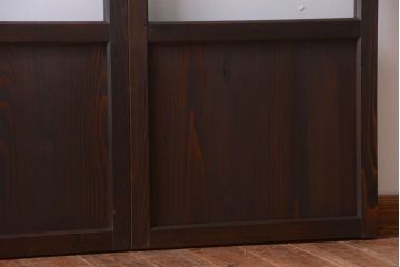 和製アンティーク　幅の狭い古いガラス戸2枚セット