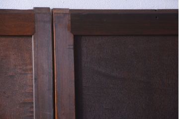 古民具・骨董　栓材一枚板!特注品の高級アンティーク帯戸2枚セット