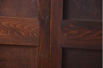 古民具・骨董　栓材一枚板!特注品の高級アンティーク帯戸2枚セット