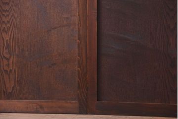 古民具・骨董　栓材一枚板!特注品の高級アンティーク帯戸2枚セット
