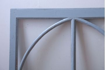 アンティーク　ブルーグレーペイントのガラス戸2枚セット(窓)