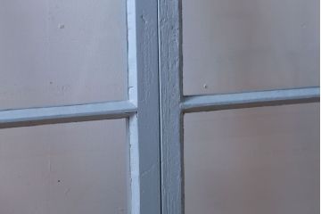 アンティーク　ブルーグレーペイントのガラス戸4枚セット(窓)(2)