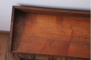 アンティーク家具　和製アンティーク　当時物色ガラス入り!小ぶりな古い木製本箱(ブックケース)