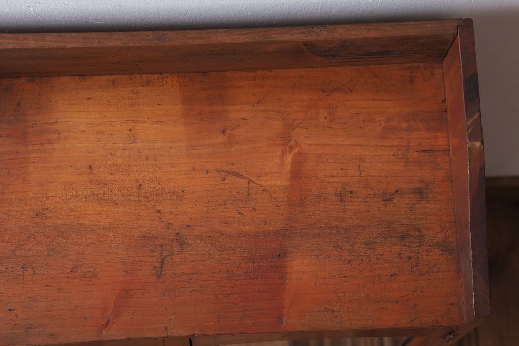 アンティーク家具　和製アンティーク　当時物色ガラス入り!小ぶりな古い木製本箱(ブックケース)