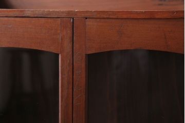 アンティーク家具　和製アンティーク　当時物色ガラス入り!小ぶりな古い木製本箱(ブックケース)