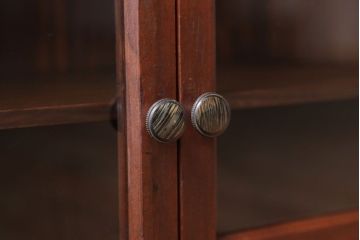 アンティーク家具　和製アンティーク　当時物色ガラス入り!小ぶりな古い木製本箱(ブックケース)