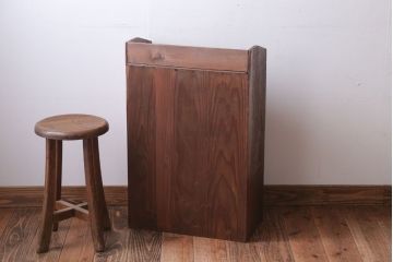 アンティーク家具　和製アンティーク　当時物色ガラス入り!小ぶりな古い木製本箱(ブックケース)