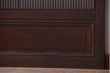 和製アンティーク　裏障子付き!モールガラス入り格子戸2枚セット