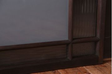 アンティーク　レトロガラスがおしゃれな古い木の明り取り