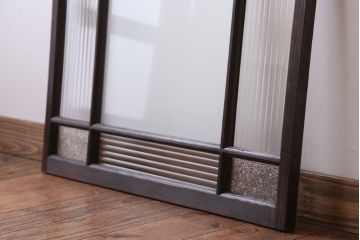 アンティーク　レトロガラスがおしゃれな古い木の明り取り