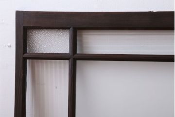 アンティーク　レトロガラスがおしゃれな古い木の明り取り
