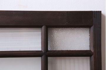 アンティーク　レトロガラスがおしゃれな古い木の明り取り