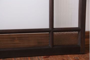 アンティーク　レトロガラスがおしゃれな古い木の明り取り