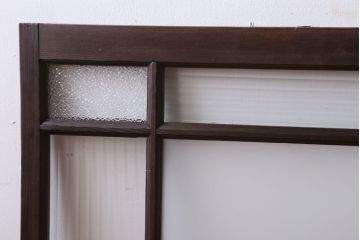 アンティーク　レトロガラスがおしゃれな古い木の明り取り