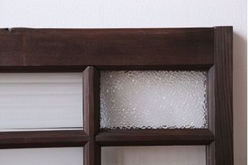 アンティーク　レトロガラスがおしゃれな古い木の明り取り