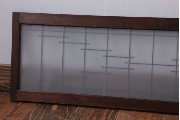 古民具・骨董　古い木製のモダンなすりガラス欄間2枚セット(明り取り、明かり取り)