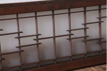 古民具・骨董　古い木製のモダンなすりガラス欄間2枚セット(明り取り、明かり取り)