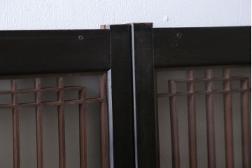 和製アンティーク　ガラス入り組子書院戸