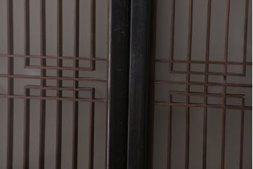 和製アンティーク　ガラス入り組子書院戸