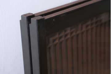 和製アンティーク　ガラス入り組子書院戸