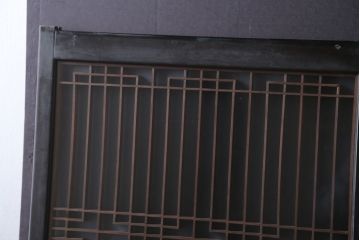 和製アンティーク　ガラス入り組子書院戸